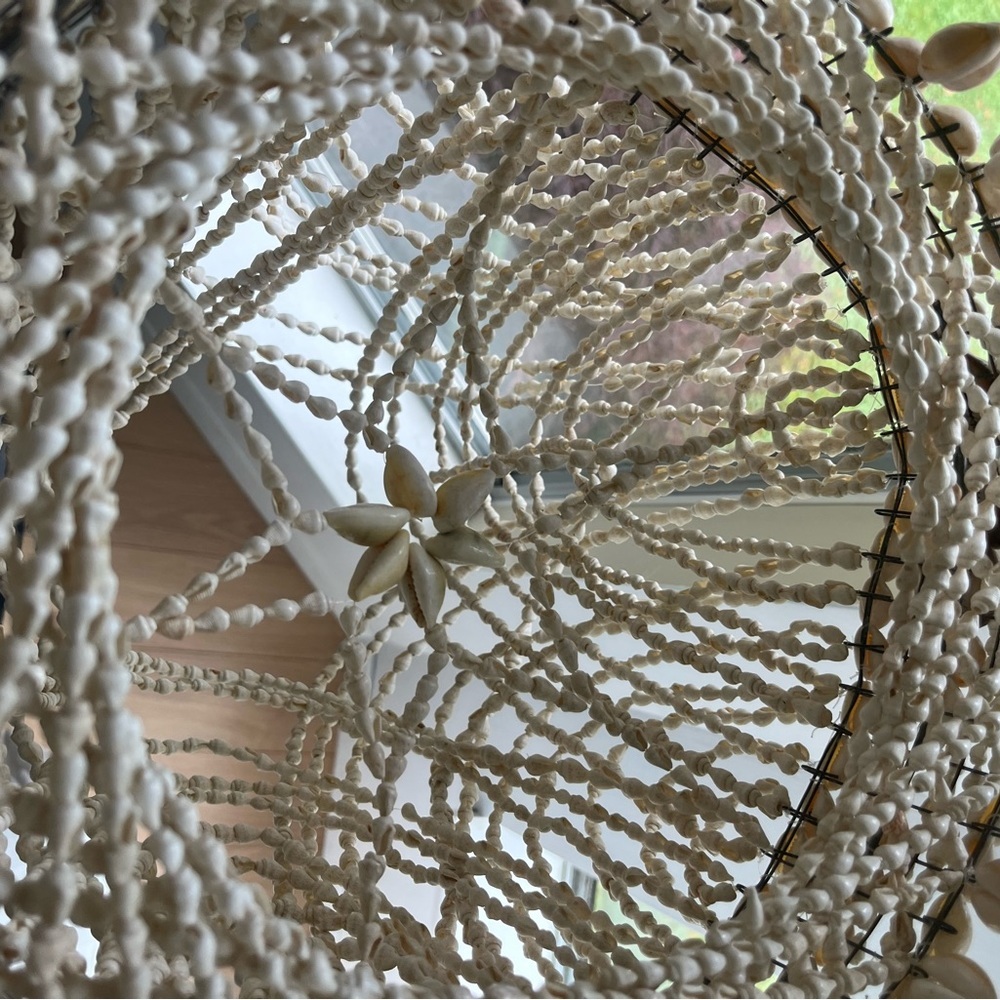 Vintage Puka Sea Shell Hanging Basket Plant Holder Hanger Tiered 45” LARGE - Picture 6 of 8